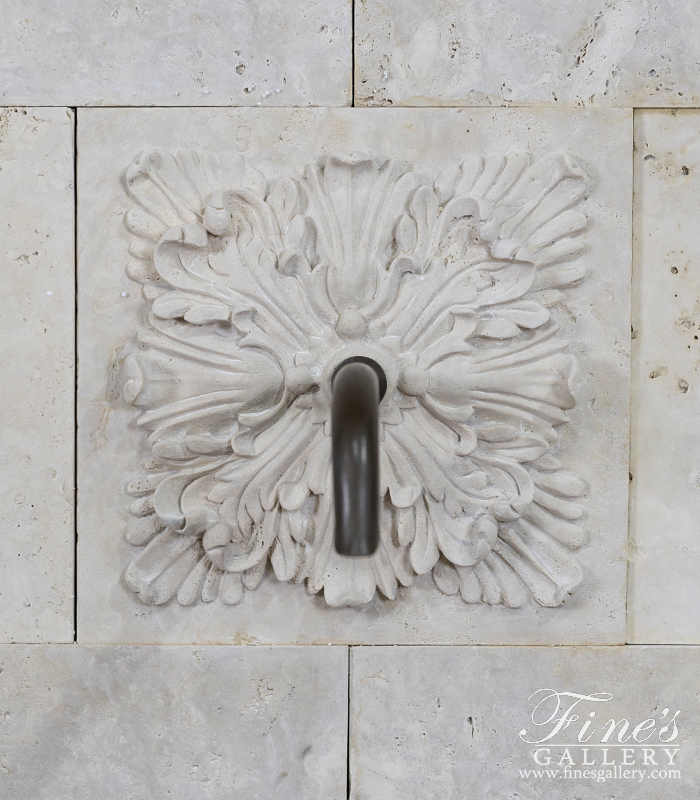 Marble Fountains  - French Country Style Estate Wall Fountain In Italian Quarried Roman Travertine - MF-2348